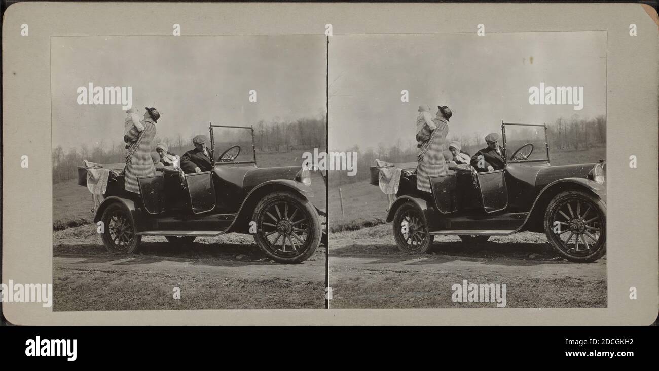 Familie im Tourenwagen., 1916-04, Familien, Automobiles, New York (Bundesstaat), Florida, North Shore (Long Island, N.Y Stockfoto