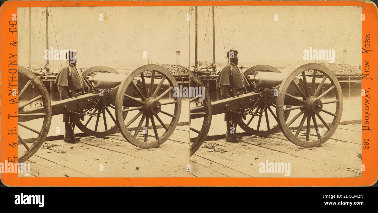 Eine 12 Pfund Messing Kanone, Ordnance Wharf, City Point, VA., E. & H.T. Anthony (Firma), 1861, Usa Stockfoto