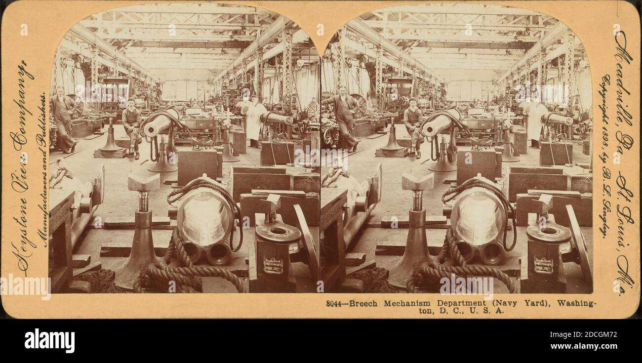 Breech Mechanism Department (Navy Yard), Washington, D.C., USA, Singley, B. L. (Benjamin Lloyd), Keystone View Company, 1898, Washington (D.C Stockfoto