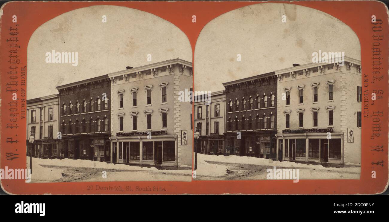 Dominick Street, Südseite. Ansicht eines Geschäftsgebäudes., Bacon, W. P., Geschäftshäuser, New York (Staat), Rom (N.Y Stockfoto