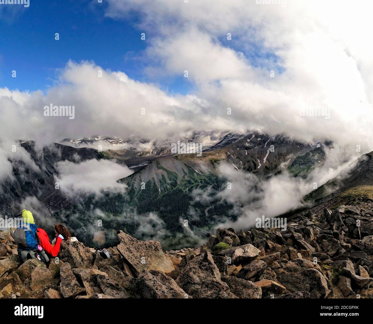Der Blick von der Spitze des zweiten Burroughs Mountain in Mt Rainier National Park Stockfoto