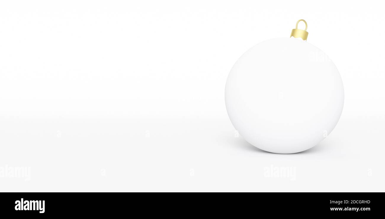 Neujahr. Weihnachtskugeln auf weißem Hintergrund. 3DRendering