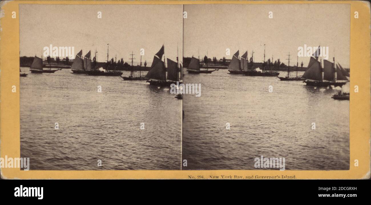 New York Bay und Governor's Island., New York (Bundesstaat), New York (N.Y Stockfoto