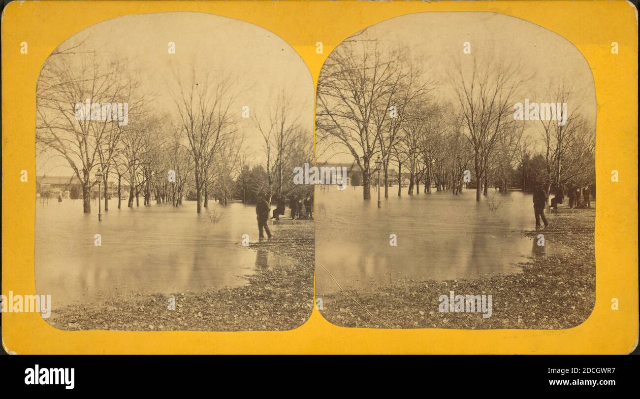 Smithsonian Grounds during the Great Flood, Feb. 12, 1881., Rising of the Waters., Douglas, Ranald, Smithsonian Institution, 1881, Washington (D.C Stockfoto