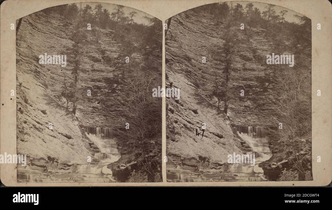 High Bank and Cascade, Parish Glen., Waterfalls, New York (Bundesstaat), Ontario County (N.Y Stockfoto