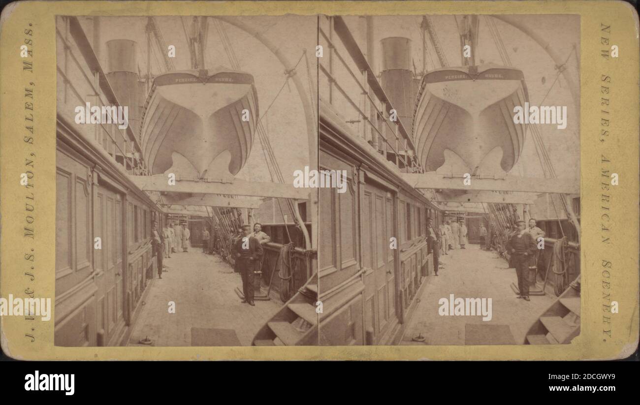 T.A. Co's Dampfer Pierre, Blick nach vorne Hauptdeck., New York (Staat), New York (N.Y Stockfoto