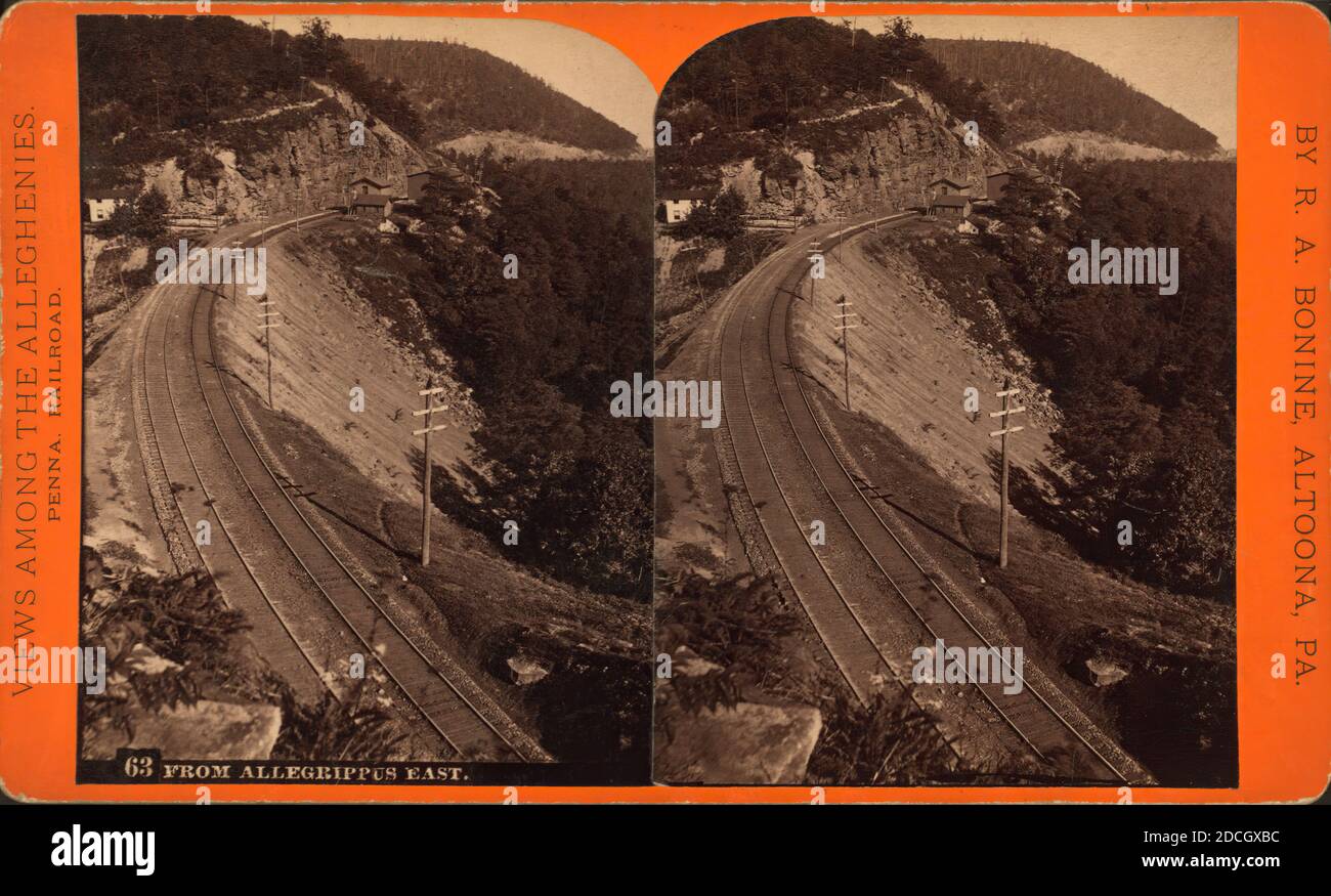 Von Allegrippus East., Bonine, R. A., Pennsylvania Railroad, Pennsylvania, Allegheny Mountains Stockfoto