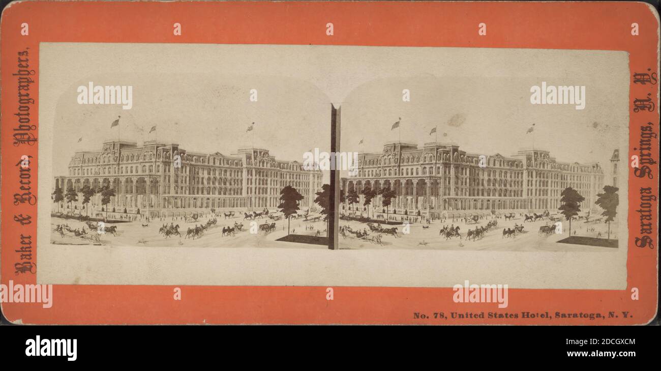 United States Hotel, Saratoga, N.Y., Baker & Record (Firm), New York (State), Saratoga Springs (N.Y Stockfoto