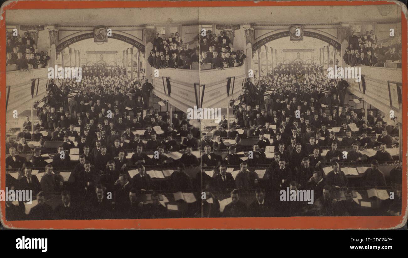 Innenansicht der Praxistäte, Banken- und Büroabteilungen., Vail, J. G. (James Gardner) (1842-1929), Eastman National Business College (Poughkeepsie, N.Y.), 1881, New York (Bundesstaat), Poughkeepsie (N.Y Stockfoto