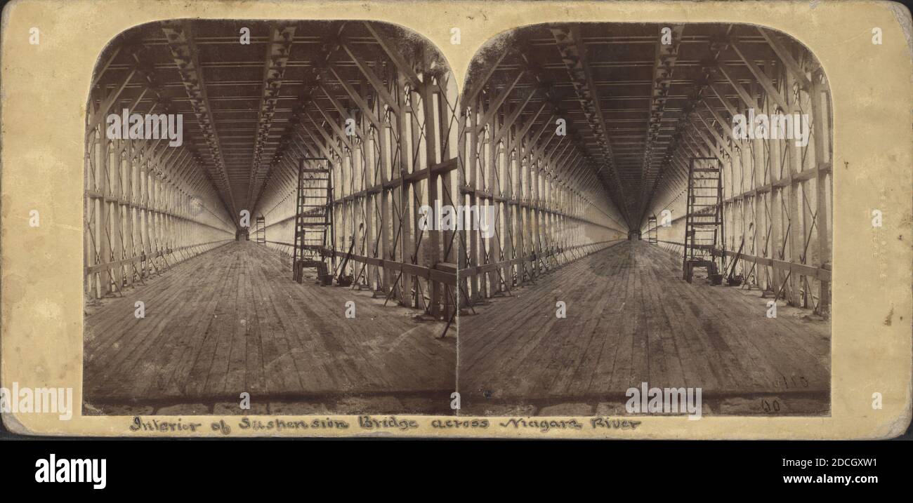 Innenraum der Hängebrücke., Barnum, Deloss, New York (Staat), Niagara Falls (N.Y. und ONT Stockfoto