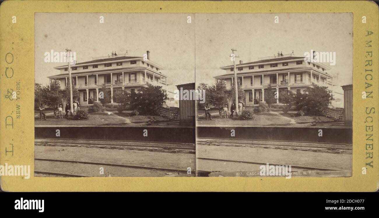 Cascade House, Portage, N.Y., L.D. & Co., 1880, New York (Bundesstaat), Portage (N.Y Stockfoto