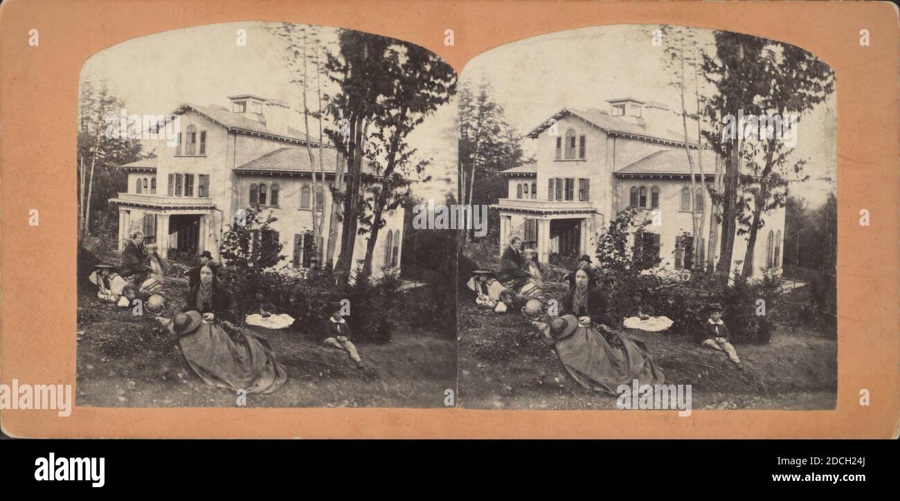 Residenz von Herrn Merrick, Llewellyn Park., Morse & Fronti, Familien, Wohnungen, New Jersey, Orange (N.J Stockfoto