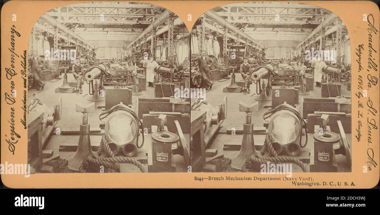 Breech Mechanism Department (Navy Yard), Washington, D.C., USA, Keystone View Company, Singley, B. L. (Benjamin Lloyd), 1898, Washington (D.C Stockfoto
