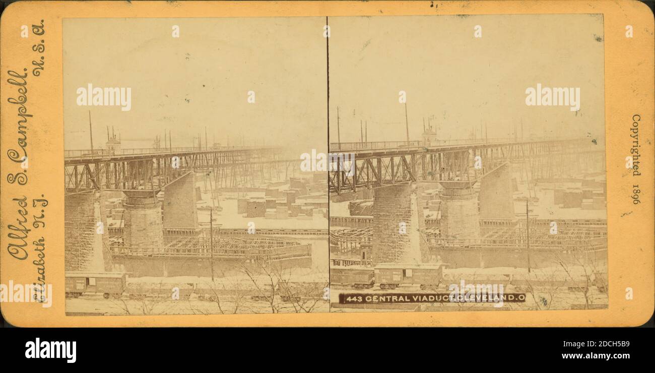 Zentralviadukt, Cleveland, O., Campbell, Alfred S., 1896, Ohio, Cleveland (Ohio Stockfoto