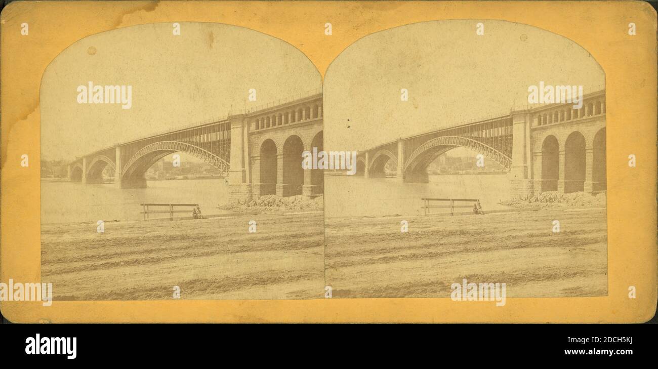 Die Brücke von East St. Louis, South Side., 1875, Bridges, Missouri, Mississippi River, Saint Louis (Mo.), Saint-Louis, EADS Bridge (Saint Louis, Mo Stockfoto