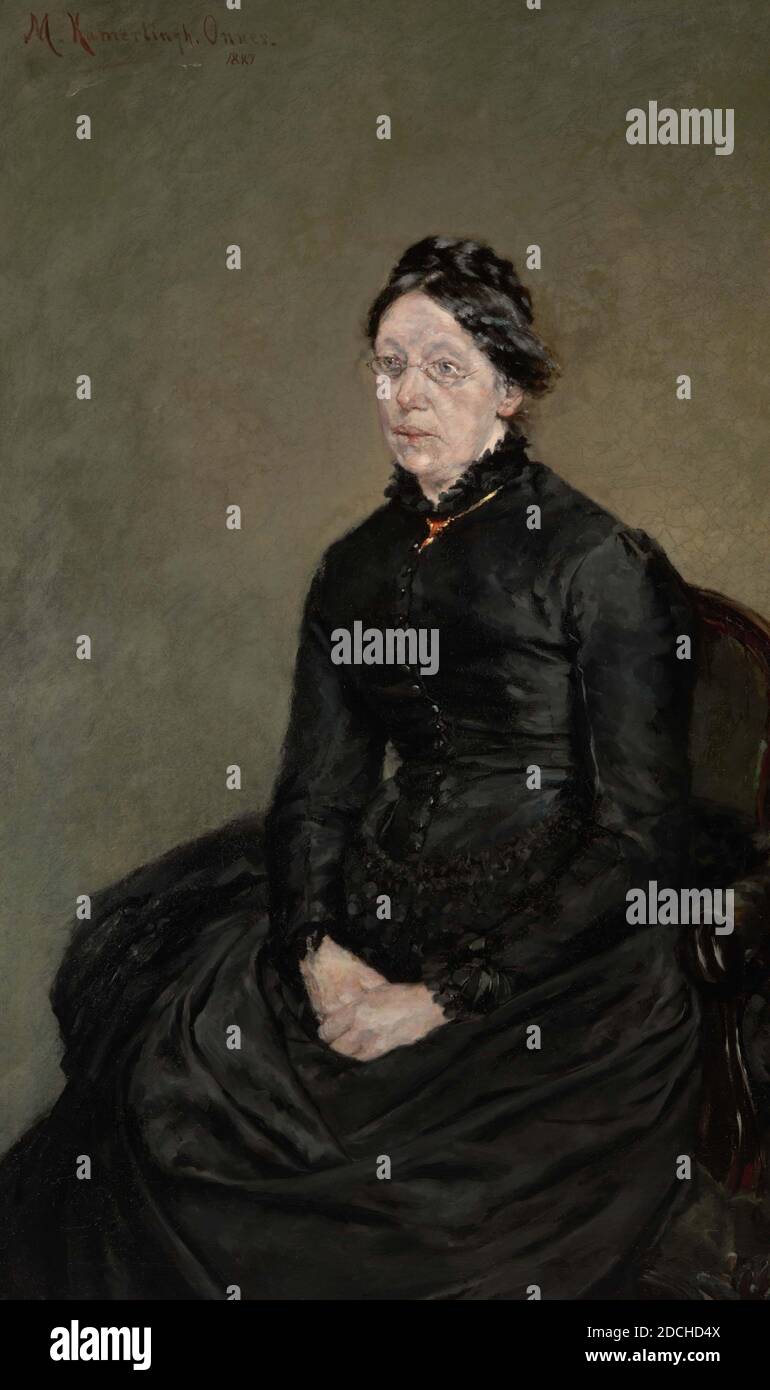 Gemälde, Menso Kamerlingh Onnes, 1887, Signatur vorne, oben links: M. Kamerlingh Onnes 1887, Leinwand, Ölfarbe, bemalt, Träger: 158.5 × 99 × 2,5cm (1585 × 990 × 25mm), mit Rahmen: 198 × 134 × 11cm (1980 × 1340 × 110mm), Frauenportrait, 1946, 1946 Stockfoto
