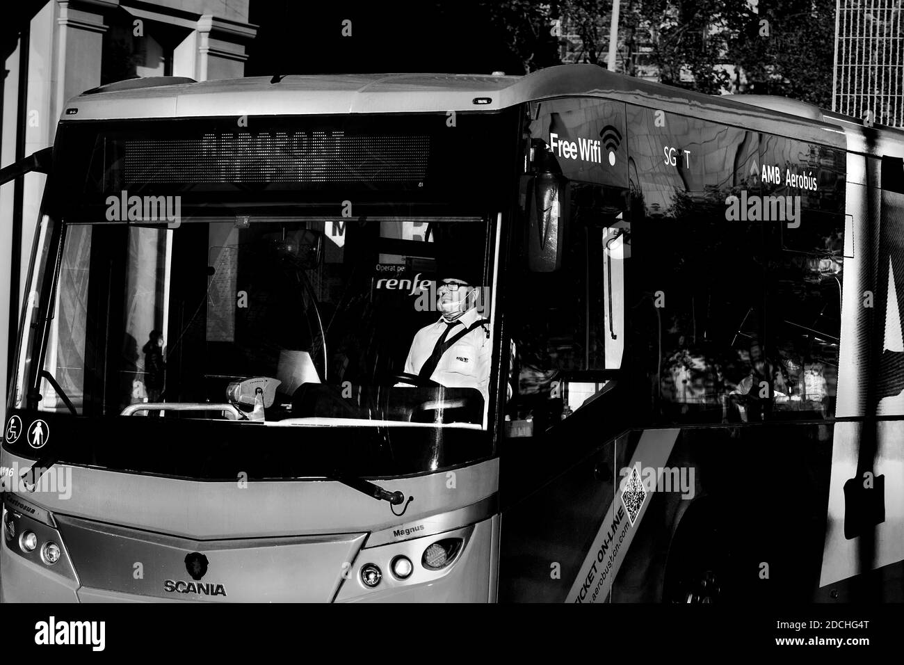 Busfahrer, Barcelona, Spanien. Stockfoto