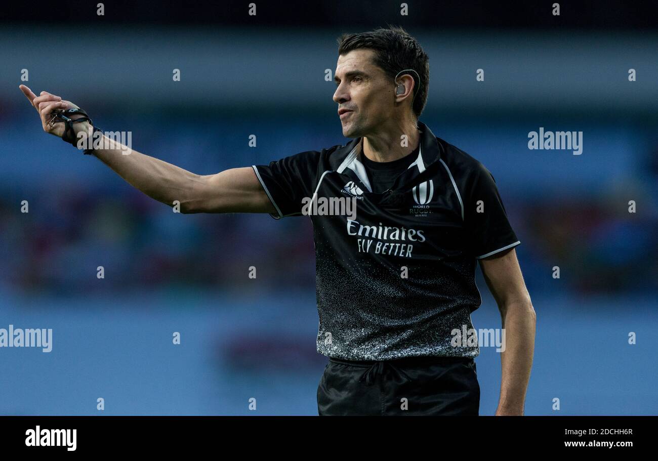 London, England, 21. November 2020, Rugby Union Autumn International Series , England Frauen gegen Frankreich Frauen, Twickenham, 2020, 21/11/2020 Referee Pascal Gauzere Credit:Paul Harding/Alamy Live News Stockfoto