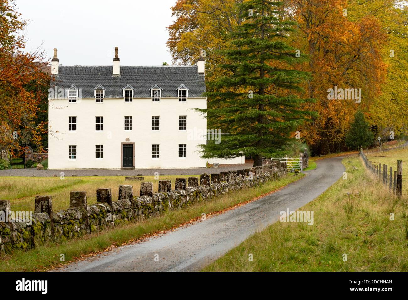 Dundonnell Mansion House, in der Nähe von Dundonnell am Little Loch Broom, Wester Ross in Schottland. Stockfoto