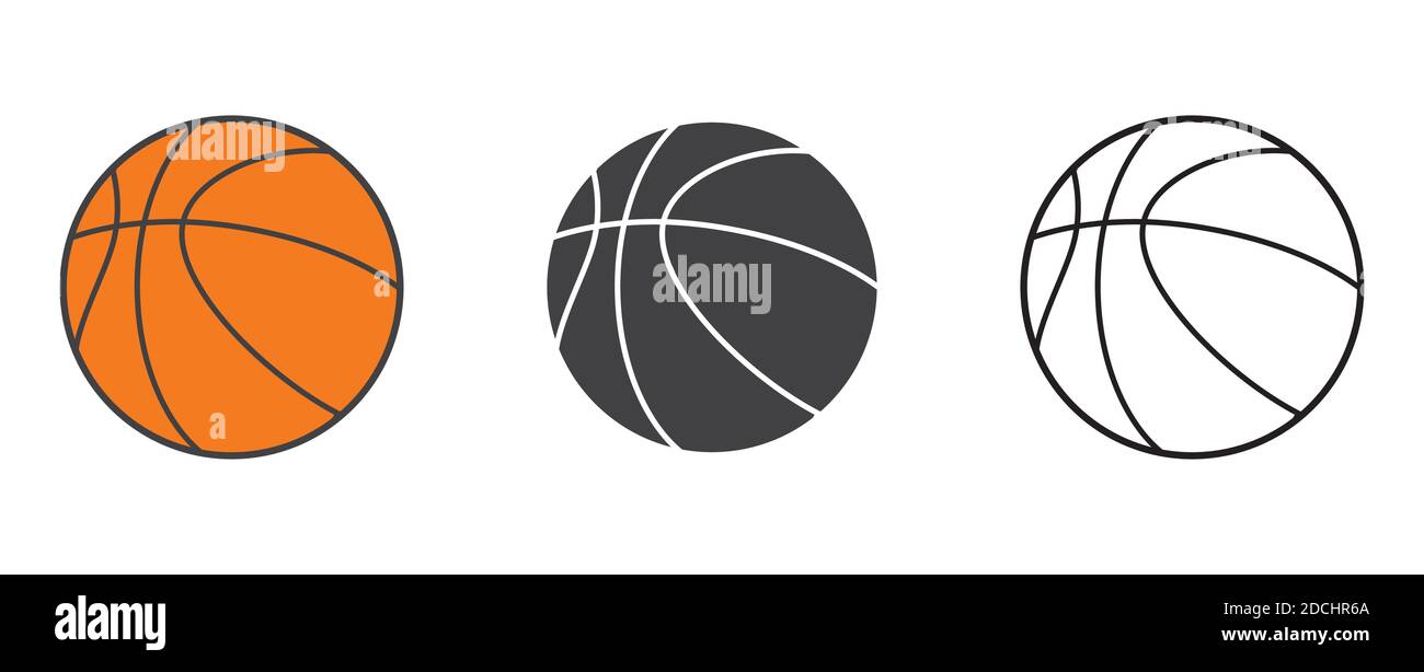 Basketball. Setzen. Vektorgrafik. Basketball-Symbol auf weißem Hintergrund. Stock Vektor