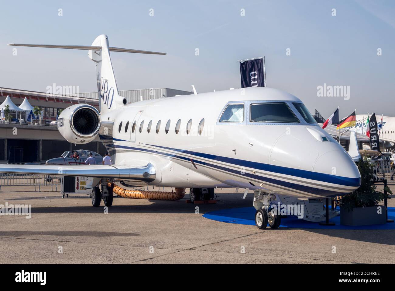 Gulfstream G280 Corporate Jet auf dem Asphalt auf der Paris Air Show. Frankreich - 22. Juni 2017 Stockfoto
