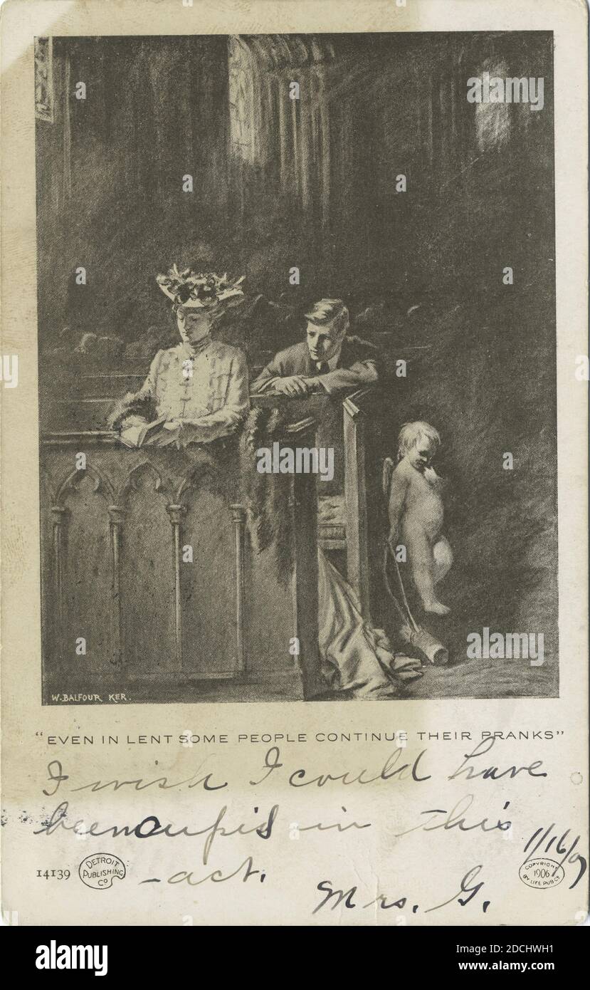 Auch in der Fastenzeit, Life Cartoons, Standbild, Postkarten, 1898 - 1931 Stockfoto