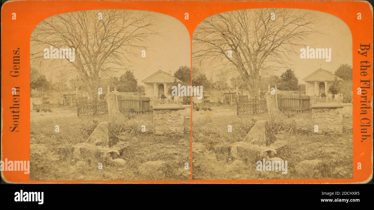 Spanischer Friedhof, zeigt einige der ältesten Gräber in diesem Land., Standbild, Stereographen, 1850 - 1930 Stockfoto