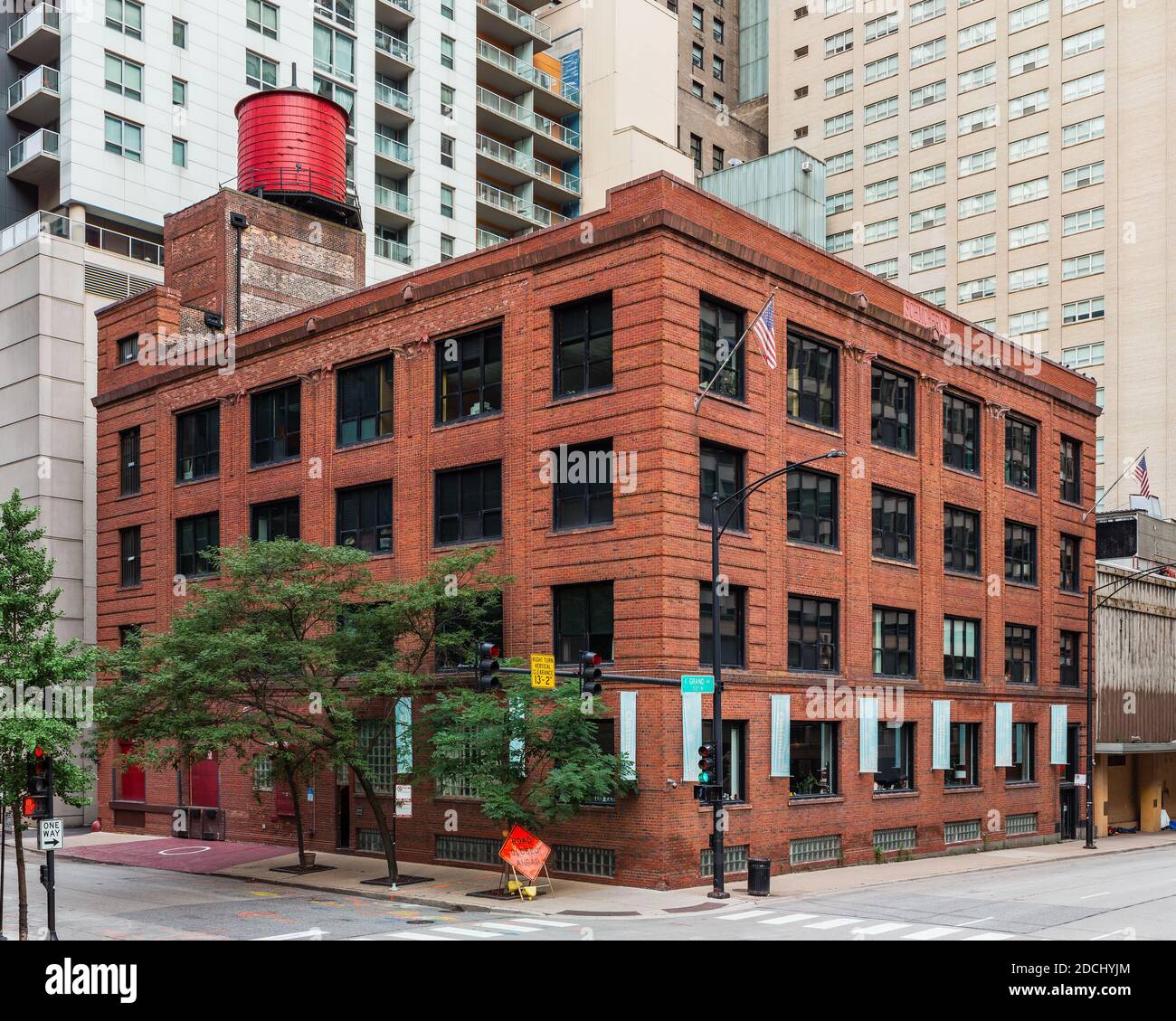 Loft-Gebäude im Viertel Streeterville Stockfoto