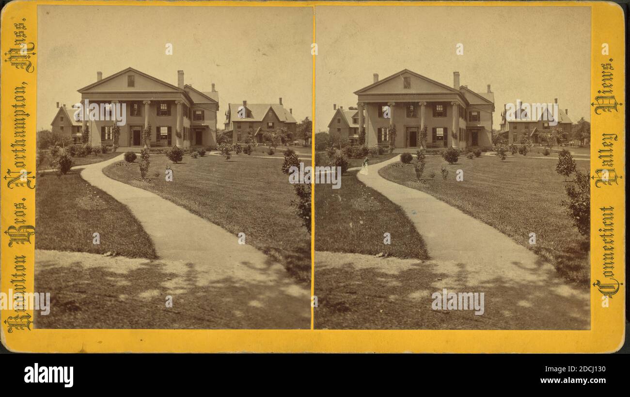 President's House, Smith College., Standbild, Stereographen, 1850 - 1930, Knowlton Bros Stockfoto