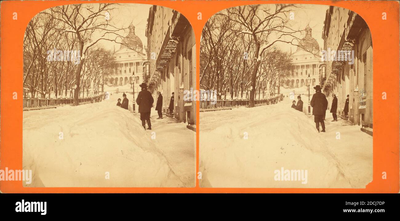 Winterszene in Park Street., Standbild, Stereographen, 1850 - 1930, Heywood, John B. (d. 1870 Stockfoto