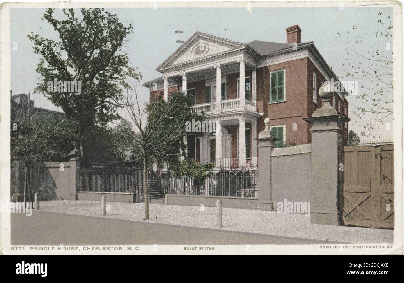 Pringle House, Charleston S. C., Standbild, Postkarten, 1898 - 1931 Stockfoto