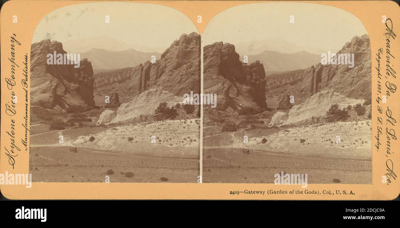 Gateway (Garden of the Gods), Colorado, USA, Standbild, Stereografien, 1850 - 1930 Stockfoto