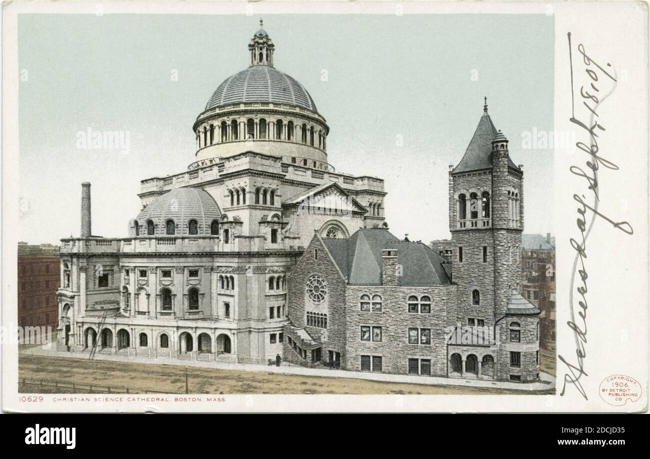 Christian Science Church, Boston, Mass., Standbild, Postkarten, 1898 - 1931 Stockfoto