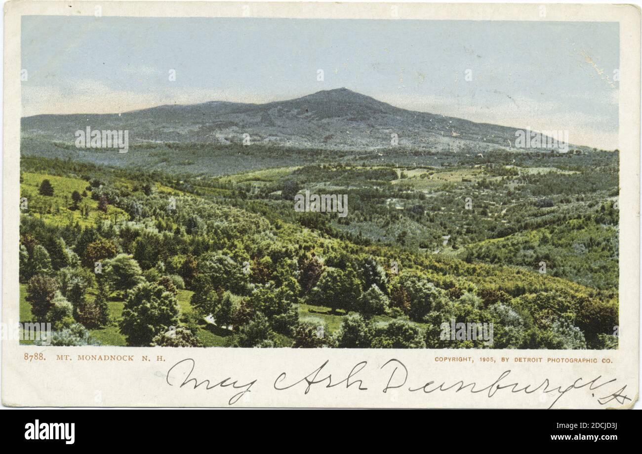 Mt. Monadnock, Monadnock, N. H., Standbild, Postkarten, 1898 - 1931 Stockfoto