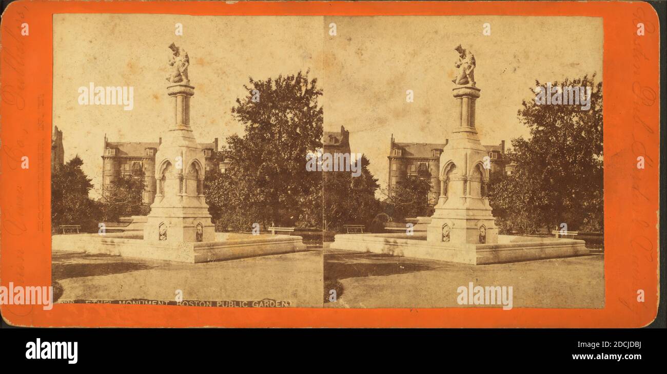 Ether Monument, Boston Public Garden., Standbild, Stereographen, 1850 - 1930 Stockfoto