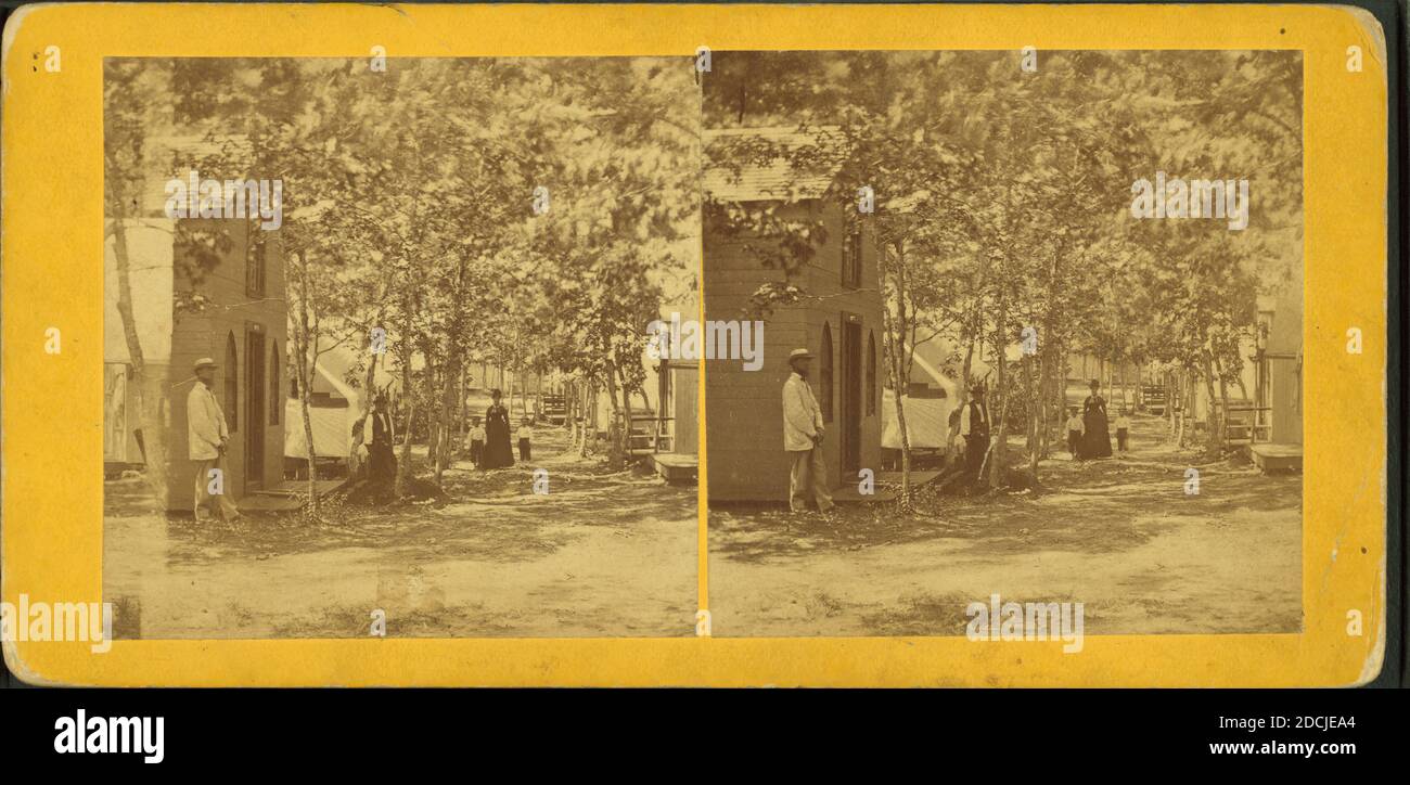 Swift Cottage am Yarmouth Camp Ground., Standbild, Stereographen, 1850 - 1930 Stockfoto
