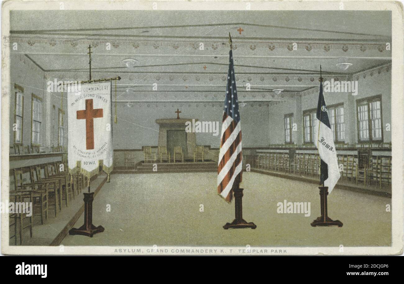 Asyl, Großkommandant K. T, Templer Park, Standbild, Postkarten, 1898 - 1931 Stockfoto
