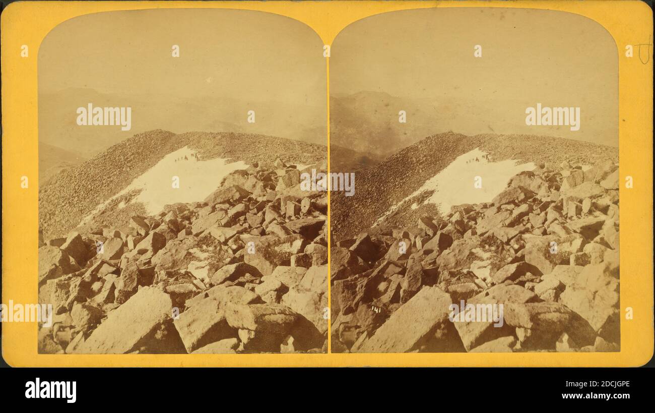 Gipfel des Pike's Peak. Perpetual Snow., Standbild, Stereografien, 1850 - 1930, Gurnsey, B. H. (Byron H.) (1833-1880 Stockfoto