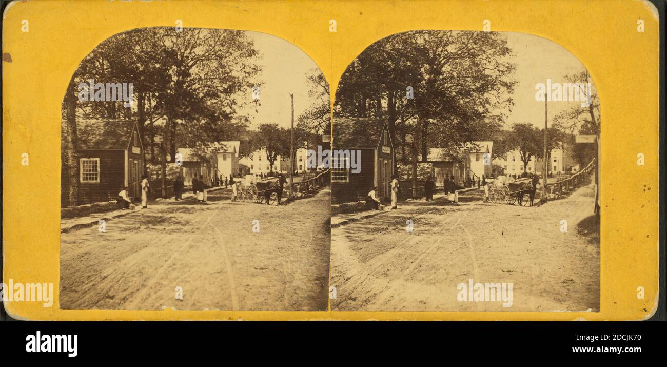 Concord, Mass. Main Street um 12 Uhr., Standbild, Stereographen, 1859 - 1900 Stockfoto