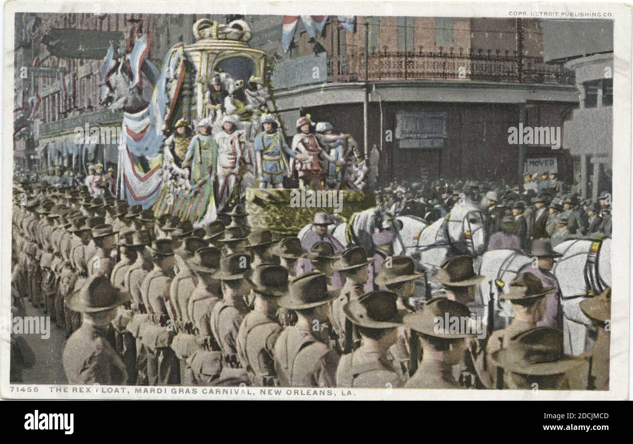 Szene während des Karnevals von Mardi Gras, New Orleans, L. A., Standbild, Postkarten, 1898 - 1931 Stockfoto