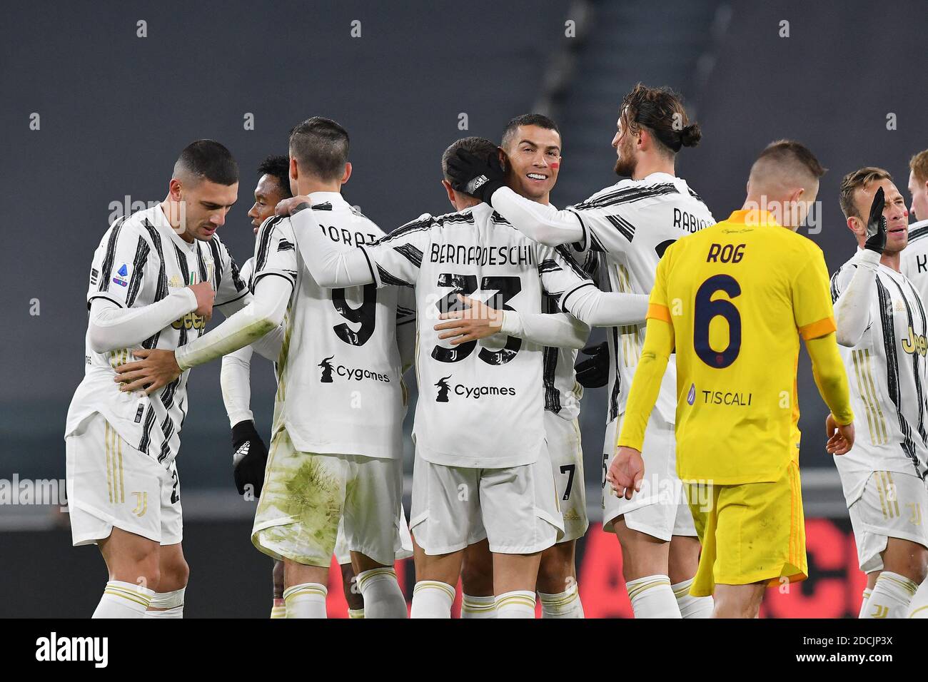 Serie A Meisterschaft, JUVENTUS vs CAGLIARI: RONALDO FEIERT DAS TOR Stockfoto