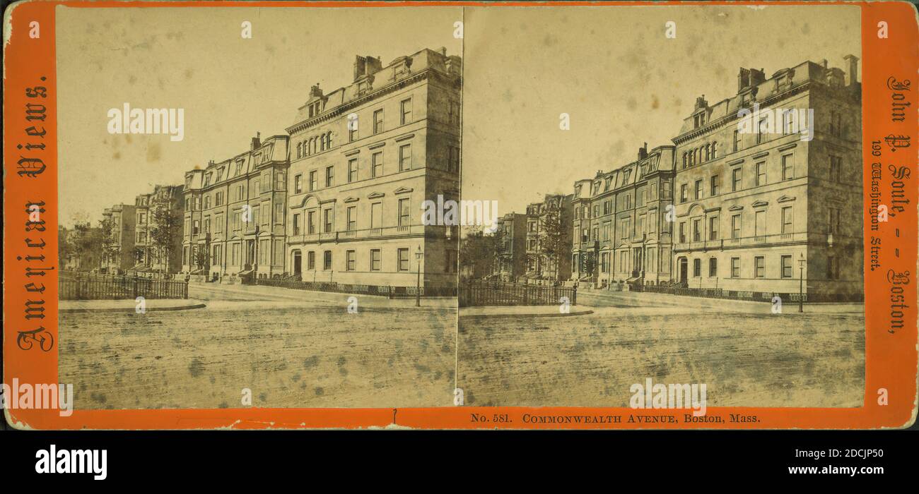 Commonwealth Avenue, Boston, Mass., Standbild, Stereographen, 1850 - 1930, Soule, John P. (1827-1904 Stockfoto