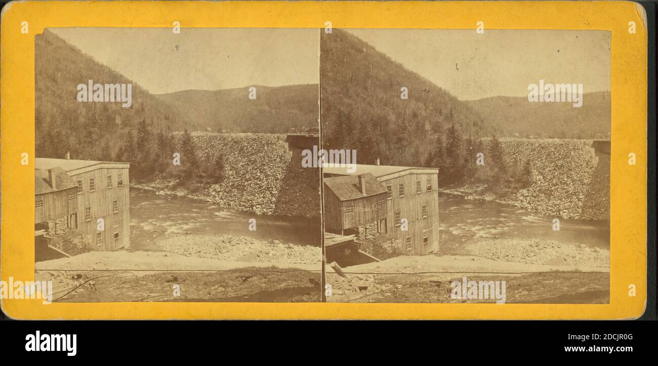 Kompressor Gebäude und Dump., Standbild, Stereographen, 1850 - 1930 Stockfoto