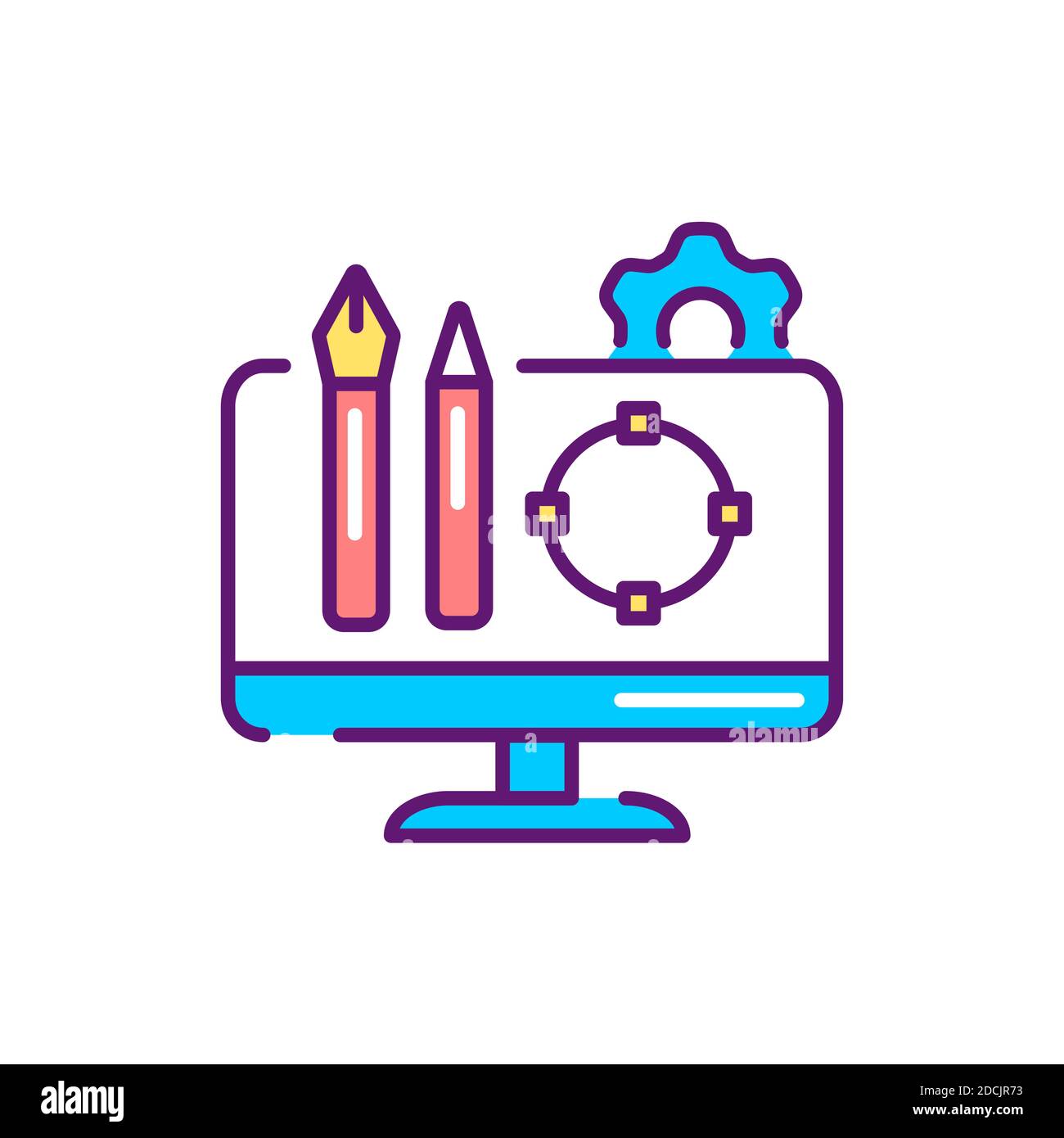 Grafikdesign Farbe Linie Symbol. Piktogramm für Webseite, mobile App, Promo. Stockfoto
