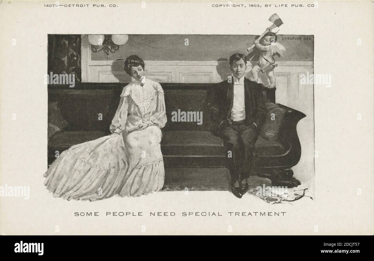 Einige Leute brauchen spezielle Behandlung, Life Cartoons, Standbild, Postkarten, 1898 - 1931 Stockfoto