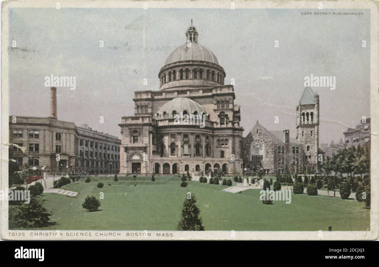 Christian Science Church, Boston, Mass., Standbild, Postkarten, 1898 - 1931 Stockfoto