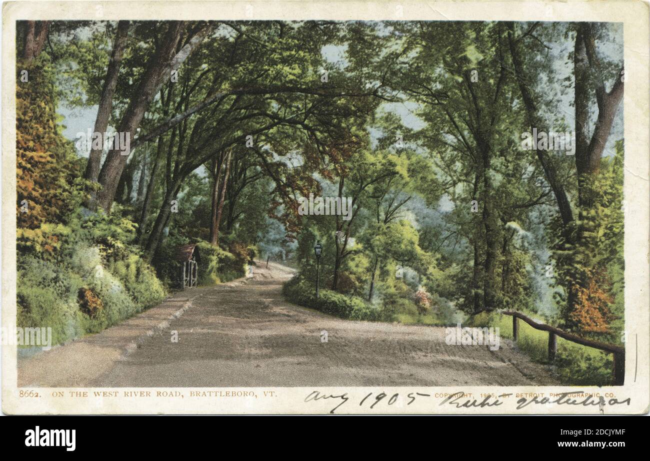 Auf der West River Road, Brattleboro, Vt., Standbild, Postkarten, 1898 - 1931 Stockfoto