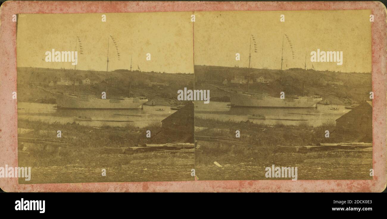 Neu gestartete Schiff., Standbild, Stereographen, 1850 - 1930, Noble, E. A. Stockfoto