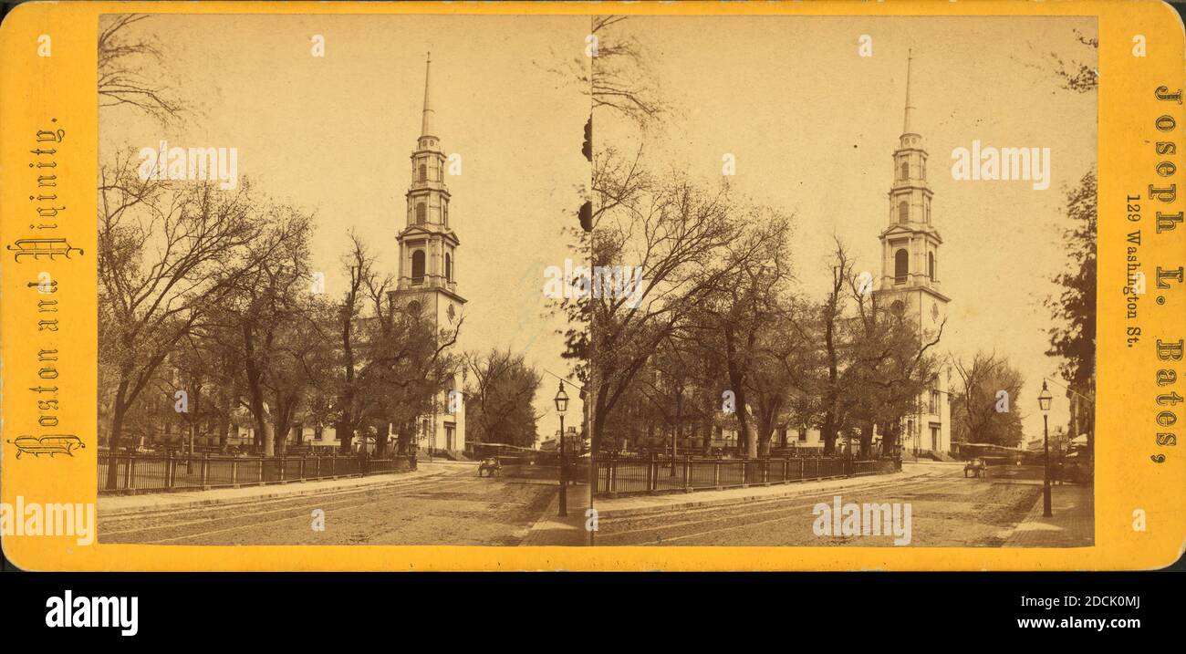 Park Street Church., Standbild, Stereographen, 1850 - 1930, Bates, Joseph L. (1806 oder 7-1886 Stockfoto