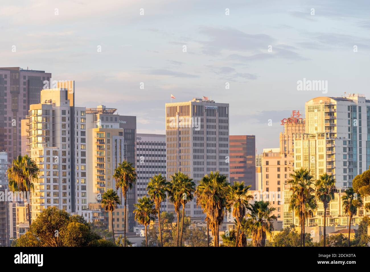Downtown San Diego Gebäude am Morgen. San Diego, Kalifornien, USA. Stockfoto
